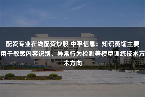 配资专业在线配资炒股 中孚信息：知识蒸馏主要应用于敏感内容识别、异常行为检测等模型训练技术方向