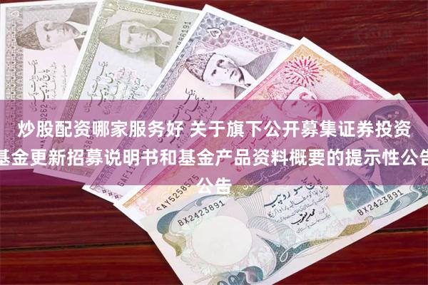 炒股配资哪家服务好 关于旗下公开募集证券投资基金更新招募说明书和基金产品资料概要的提示性公告