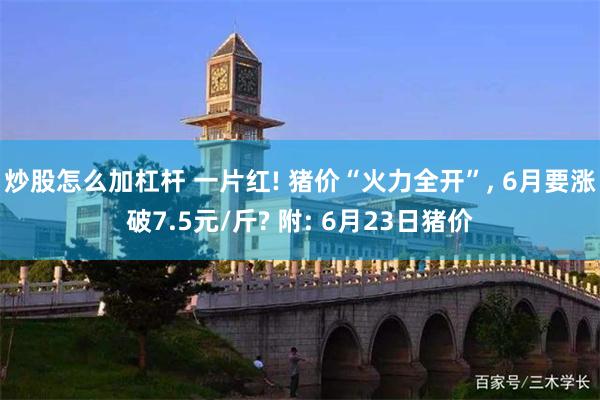 炒股怎么加杠杆 一片红! 猪价“火力全开”, 6月要涨破7.5元/斤? 附: 6月23日猪价