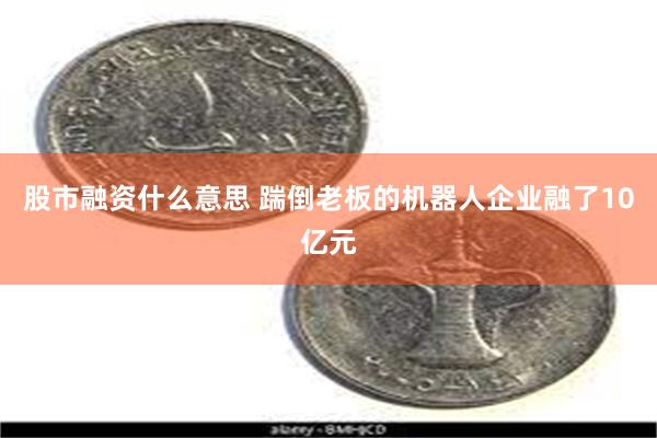 股市融资什么意思 踹倒老板的机器人企业融了10亿元